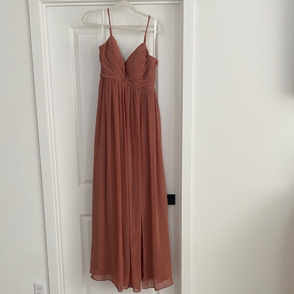 Azazie Elegant Rust Maxi Dress
